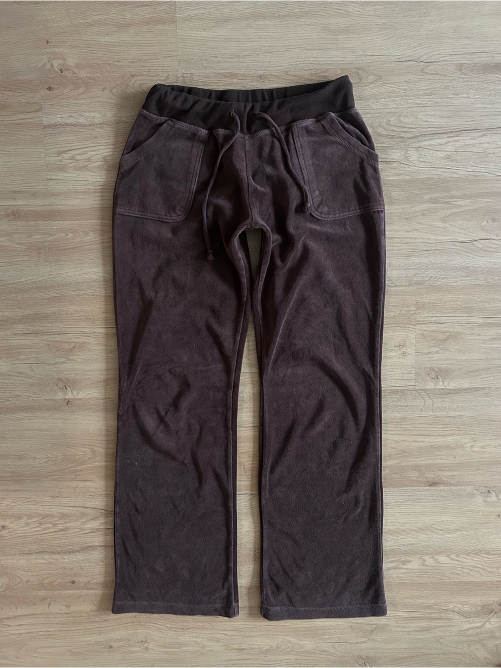 Cozy Brown Y2K Soft Low Rise Track Pants